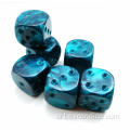 Bescon Raw Raw Marble 16mm Game Dice مع الجانب السادس الفارغ ، 6 ألوان متنوعة